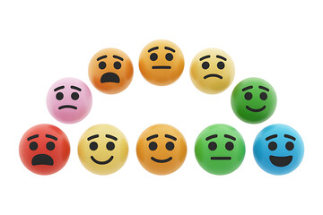 Obraz premium Colorful spheres display various emotions, creating a playful and expressive visual arrangement.