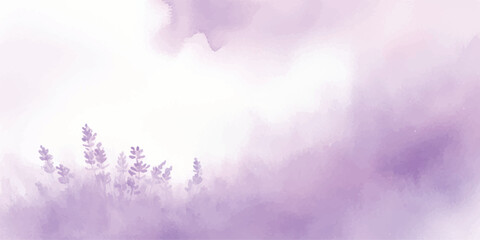 Watercolor lavender field background soft purple floral illustration perfect for spring designs and invitations