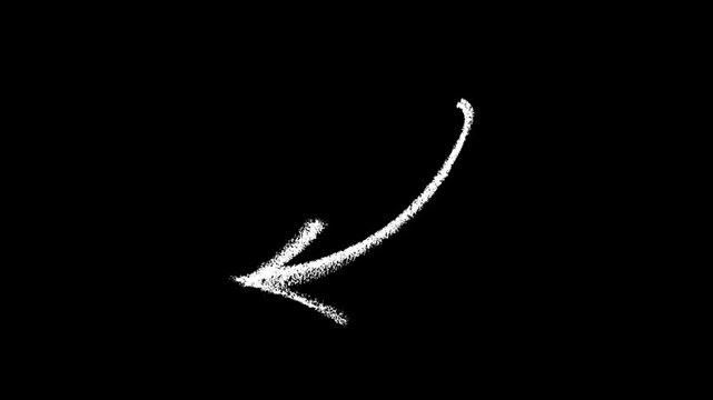 Animated sketch-style hand-drawn arrow indicating direction and movement for doodle infographic or explainer video design elements