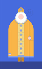 Illustration of the Saint Nicholas character in the geometric style