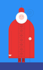 Illustration of the Saint Nicholas character in the geometric style