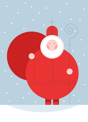 Illustration of the Saint Nicholas character in the geometric style
