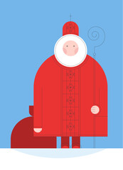 Illustration of the Saint Nicholas character in the geometric style