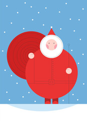 Illustration of the Santa Claus character in the geometric style