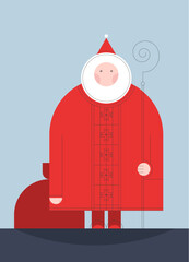 Illustration of the Santa Claus character in the geometric style