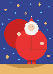 Illustration of the Santa Claus character in the geometric style
