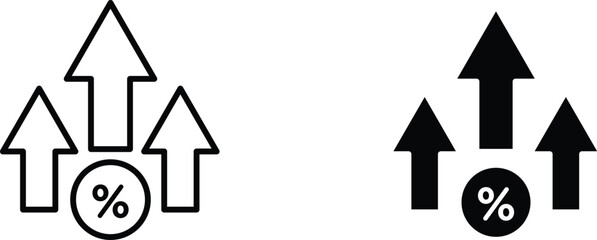 interest growth  icon vector graphic illustration  with white background flat hand made icon fill icon .