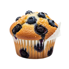 Delicious homemade blueberry muffin bursting with fresh berries and a sweet crumb topping, perfect for breakfast or a treat