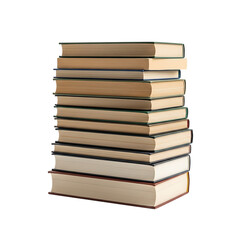 Discover a world of knowledge with this neatly stacked collection of diverse hardcover books, perfect for study or library inspiration