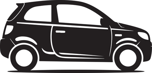 Compact Car Illustration: Automotive City Vehicle Hatchback Silhouette Automobile