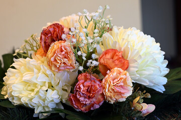 a bouquet of colorful chrysanthemums