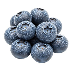 Fresh, juicy blueberries glistening with water droplets, perfect for healthy recipes and vibrant summer marketing campaigns