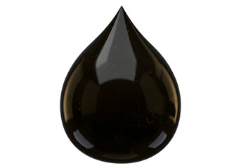 Fototapeta premium Dark Liquid Drop Symbolizing Energy, Fuel, and Industrial Resources on Clean White Background
