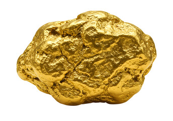Natural Gold Nugget on White Background A Symbol of Wealth, Rarity, and Precious Metal Investment