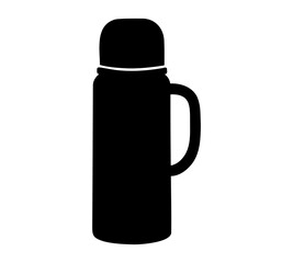 Thermos flask silhouette vector