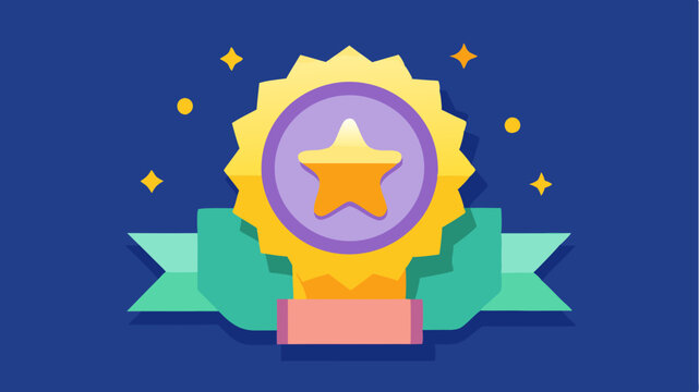 A virtual badge or award icon highlighting achievements during the conference.