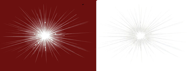 white glowing burst light effect isolated png transparent backgrounf