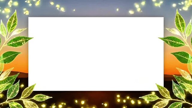 Holographic Sunset Nature Background for Presentation Copy Space