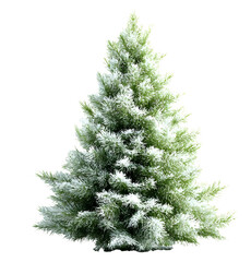 green christmas pine tree  with snow isolated png transparent backgrounf