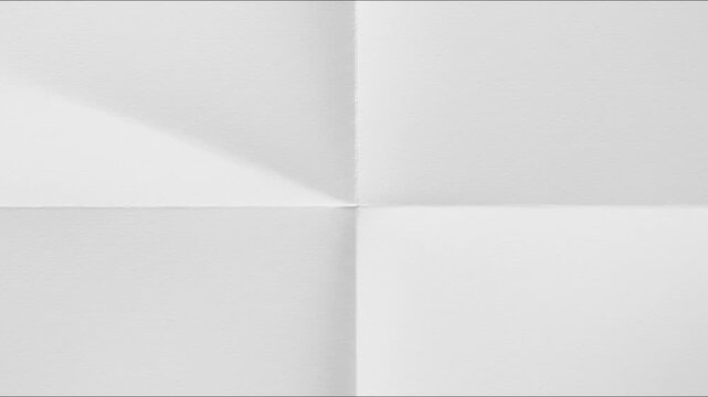 White Textured Paper Unfold Transition Animation: Clean, Minimalist Background, Fold Effect Reveal, Looping Motion Graphic Element