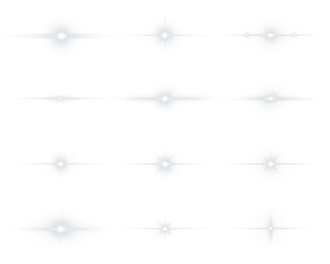Abstract light burst png overlay with soft glowing effects, featuring multiple star-like shapes on a white background for creative design applications and visual enhancement