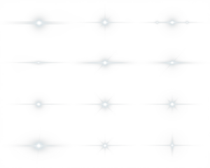 Abstract light burst png overlay with soft glowing effects, featuring multiple star-like shapes on a white background for creative design applications and visual enhancement