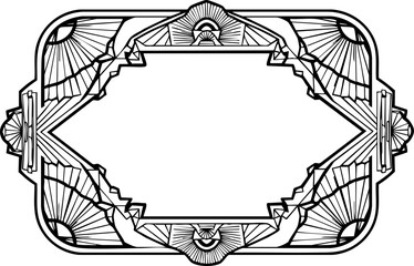 Elegant Art Deco frame design for invitations, posters, and creative projects, perfect for a vintage, classy, and professional look, scalable vector graphic