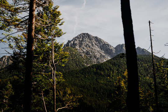 panoramic view of the green alpine valley