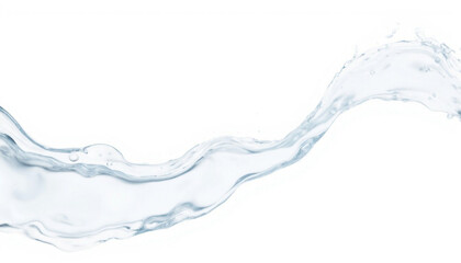 Water splash flowing in a dynamic curve on white background, concept of World Toilet Day  