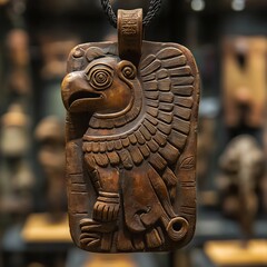  Ancient pendant with the image of a dragon. Illustration on the theme of art and civilizations.	
