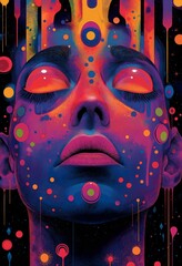 A demonic image of a mystical man. An illustration on the theme of mysticism and man.