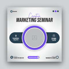 Conference invitation Social Media Post banner or online  webinar social media post design for business