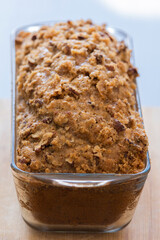 delicious pumpkin bread on dark background close up