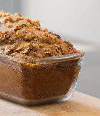 delicious pumpkin bread on dark background close up