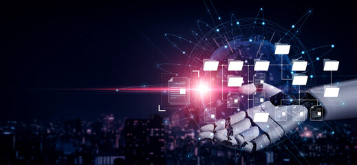 AI organizing file directory structure, streamlining folder management, arranging document paths, and automating digital hierarchy operations. Vouch