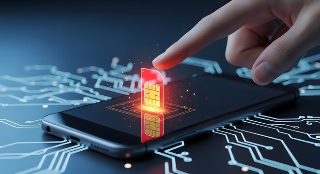 Inserting a sim card into a smartphone for mobile network connection