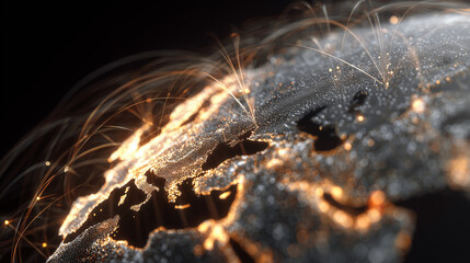 AI-generated image - Futuristic glowing global network connecting continents with bright data lines and digital communication concept