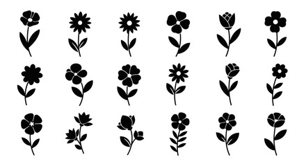 Flowers icons set