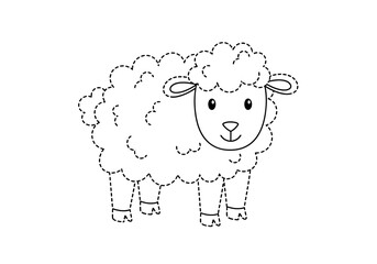 Sheep Dot-to-Dot Activity Page for Kids.