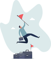 Career growth development plan, job promotion or motivation to achieve work target,life and employment of people.