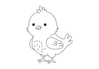 Cute Chick Dot-to-Dot for Kids: Educational Activity.