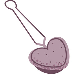 Heart Shaped Tea Infuser with Long Handle Against a White Background