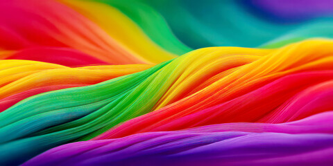Vibrant Abstract Rainbow Color Wavy Flowing Lines and Smooth Texture Background