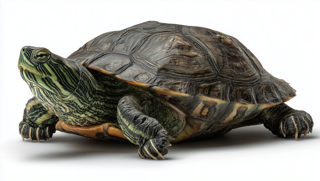 Tortoise on White Background