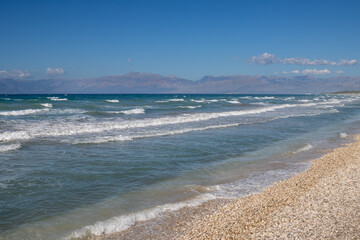Ionian sea with waves, Acharavi, Corfu (Korfu), Greece