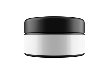 Gray Jar Mockup with Blank Label Area on White Cosmetic, Cream, or Food Packaging Template with white background