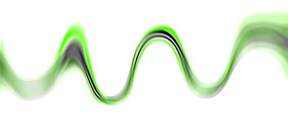 Abstract bright green wave design element for dynamic backgrounds or digital art projects and presentations