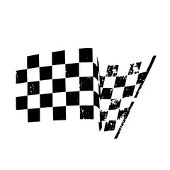 Fototapeta premium Checkered flag waves in victory celebration