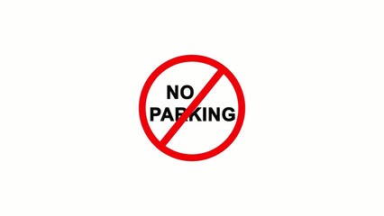 No parking sign illustration for traffic rules and regulations symbol
