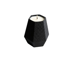 Elegant modern textured black candle evoking luxury relaxation and sophisticated home decor ambiance for serene moments